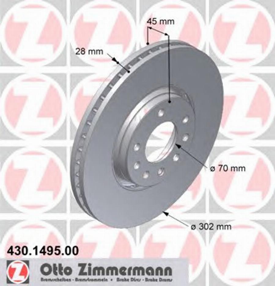 Zimmermann 430.1495.00 - Bremžu diski ps1.lv