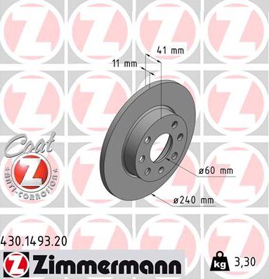 Zimmermann 430.1493.20 - Bremžu diski ps1.lv