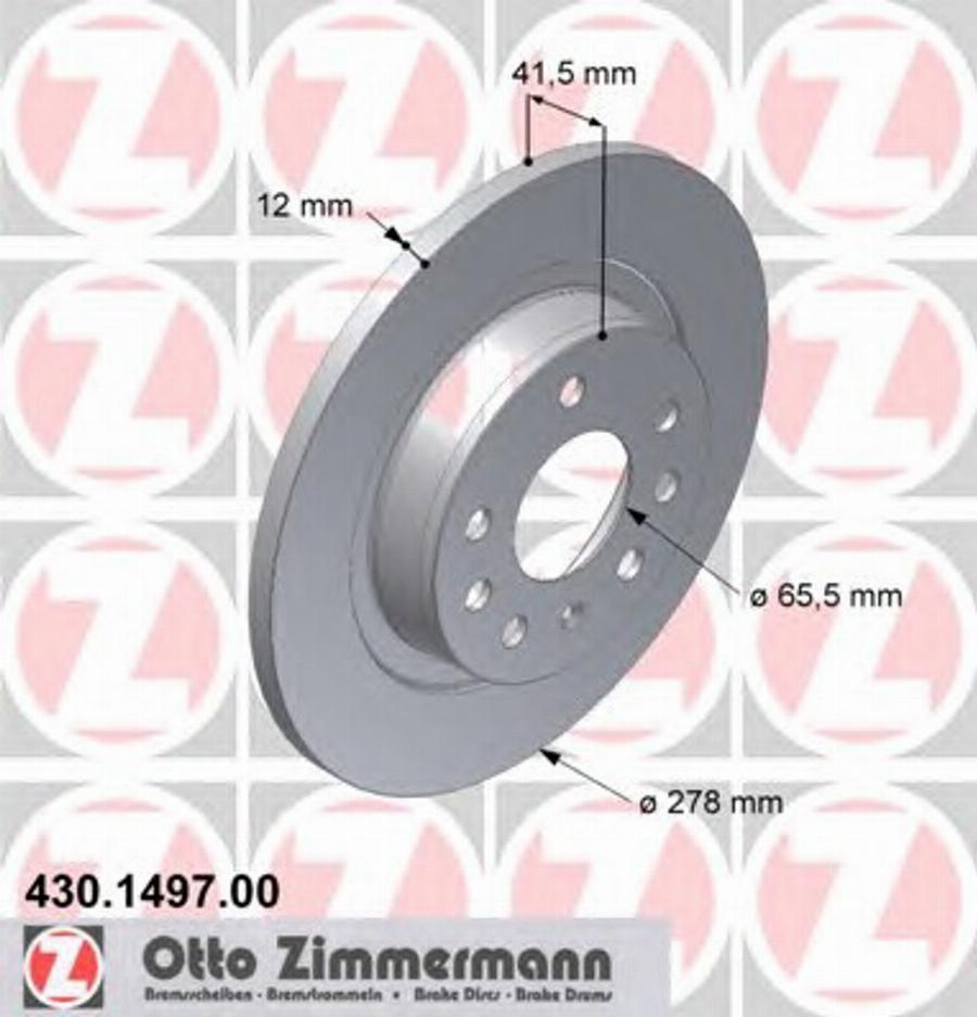 Zimmermann 430.1497.00 - Bremžu diski ps1.lv