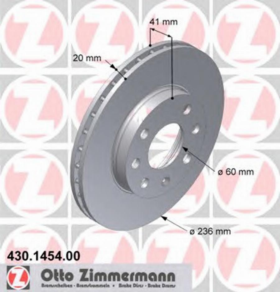 Zimmermann 430 1454 00 - Bremžu diski ps1.lv