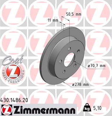 Zimmermann 430.1486.20 - Bremžu diski ps1.lv