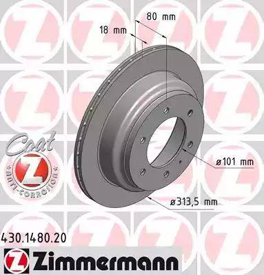 Zimmermann 430.1480.20 - Bremžu diski ps1.lv