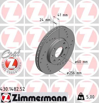 Zimmermann 430.1482.52 - Bremžu diski ps1.lv