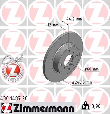 Zimmermann 430.1487.20 - Bremžu diski ps1.lv