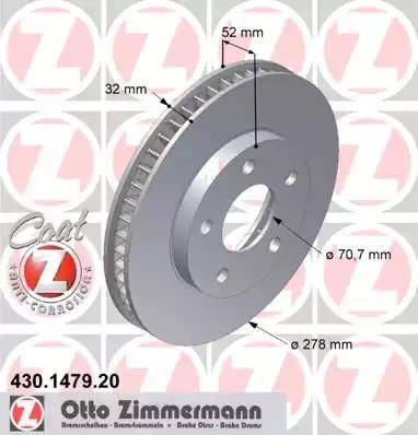 Zimmermann 430.1479.20 - Bremžu diski ps1.lv