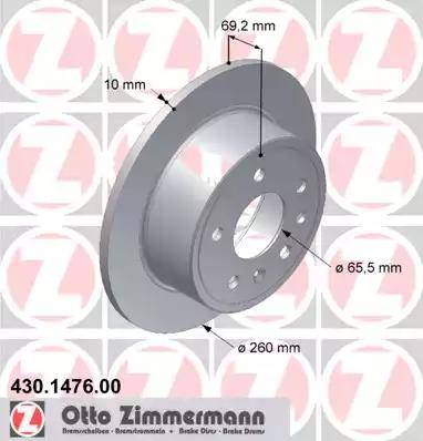 Zimmermann 430.1476.00 - Bremžu diski ps1.lv