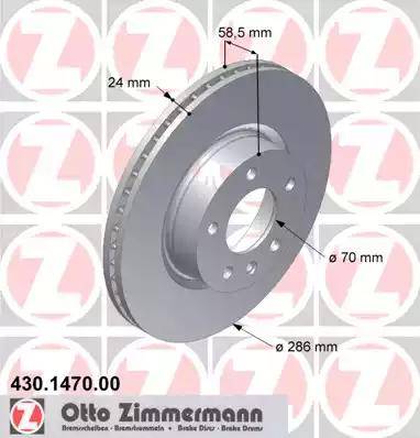 Zimmermann 430.1470.00 - Bremžu diski ps1.lv