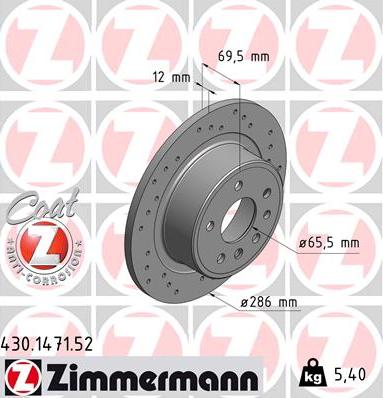 Zimmermann 430.1471.52 - Bremžu diski ps1.lv