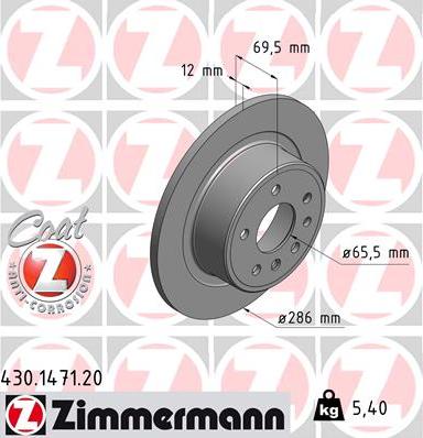 Zimmermann 430.1471.20 - Bremžu diski ps1.lv