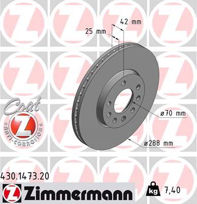 Zimmermann 430.1473.20 - Bremžu diski ps1.lv