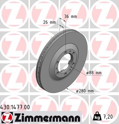 Zimmermann 430.1477.00 - Bremžu diski ps1.lv