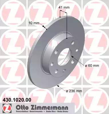 Zimmermann 430.1020.00 - Bremžu diski ps1.lv