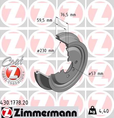 Zimmermann 430.1778.20 - Bremžu trumulis ps1.lv