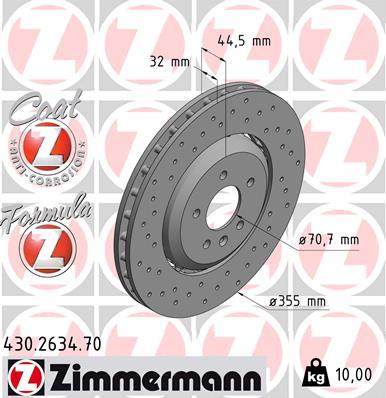 Zimmermann 430.2634.70 - Bremžu diski ps1.lv