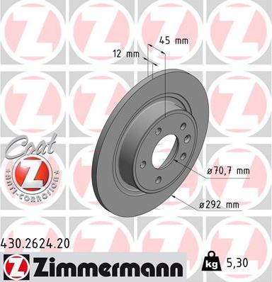 Zimmermann 430.2624.20 - Bremžu diski ps1.lv