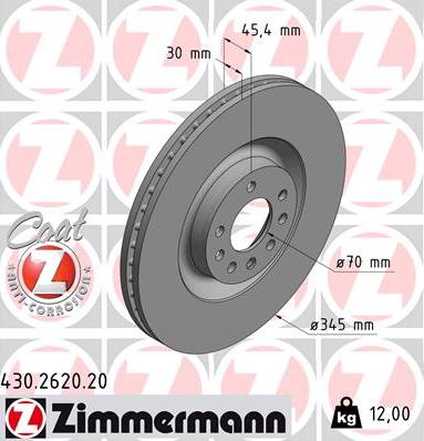 Zimmermann 430.2620.20 - Bremžu diski ps1.lv