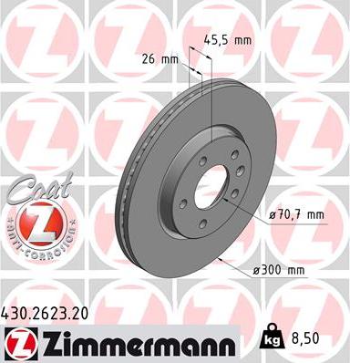 Zimmermann 430.2623.20 - Bremžu diski ps1.lv