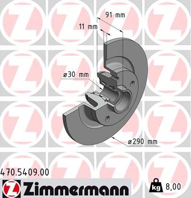 Zimmermann 470.5409.00 - Bremžu diski ps1.lv