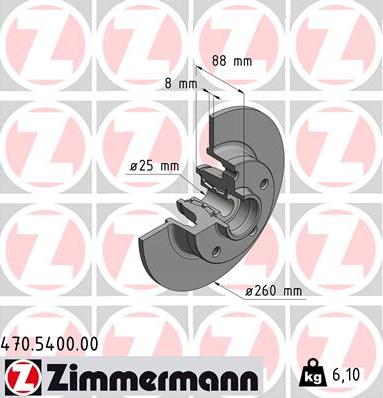 Zimmermann 470.5400.00 - Bremžu diski ps1.lv