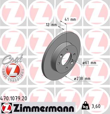 Zimmermann 470.1079.20 - Bremžu diski ps1.lv