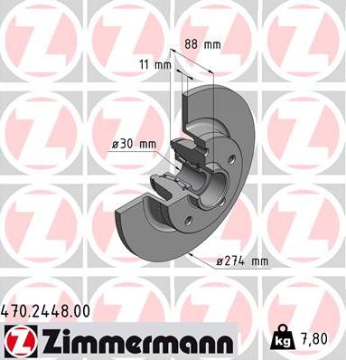 Zimmermann 470.2448.00 - Bremžu diski ps1.lv