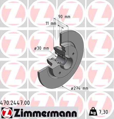 Zimmermann 470.2447.00 - Bremžu diski ps1.lv