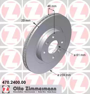 Zimmermann 470.2400.00 - Bremžu diski ps1.lv