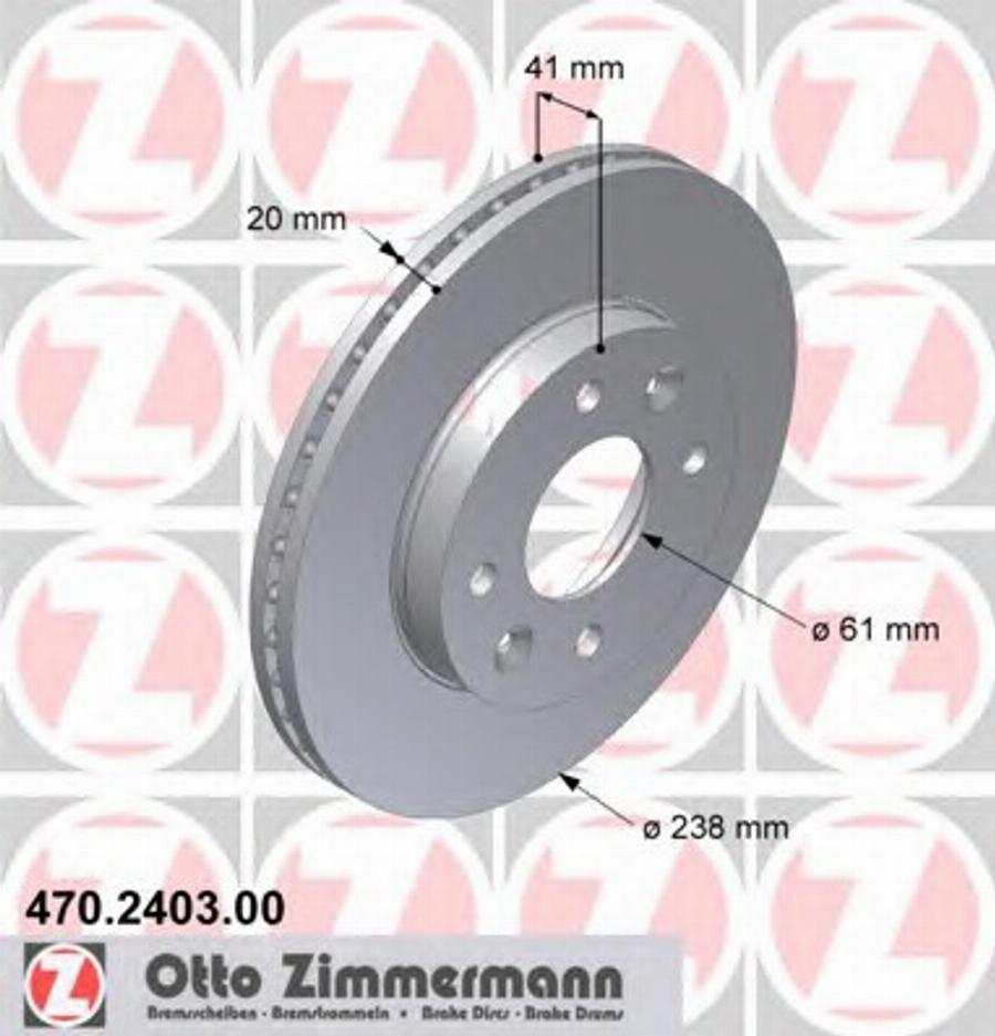 Zimmermann 470.2403.00 - Bremžu diski ps1.lv