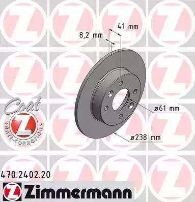 Zimmermann 470.2402.20 - Bremžu diski ps1.lv