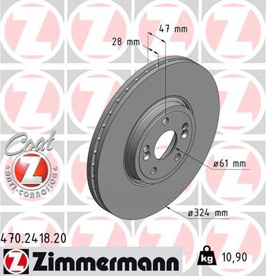 Zimmermann 470.2418.20 - Bremžu diski ps1.lv