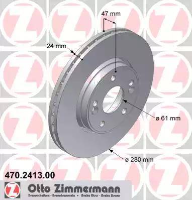 Zimmermann 470.2413.00 - Bremžu diski ps1.lv