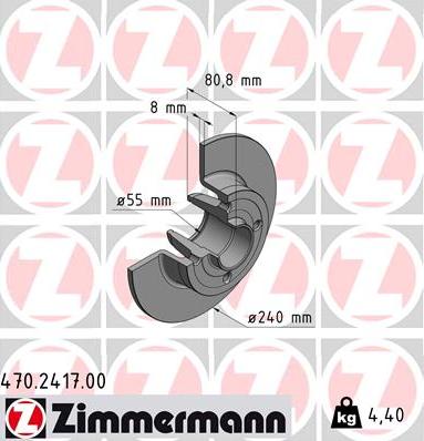 Zimmermann 470.2417.00 - Bremžu diski ps1.lv