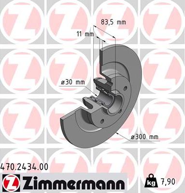 Zimmermann 470.2434.00 - Bremžu diski ps1.lv