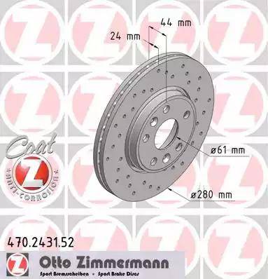 Zimmermann 470.2431.52 - Bremžu diski ps1.lv