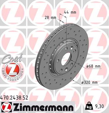 Zimmermann 470.2438.52 - Bremžu diski ps1.lv