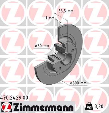 Zimmermann 470.2429.00 - Bremžu diski ps1.lv