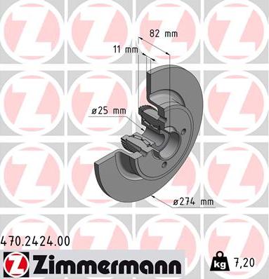 Zimmermann 470.2424.00 - Bremžu diski ps1.lv