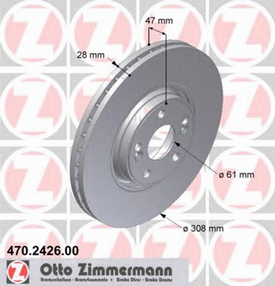 Zimmermann 470.2426.00 - Bremžu diski ps1.lv