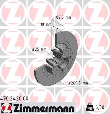 Zimmermann 470.2420.00 - Bremžu diski ps1.lv