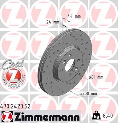 Zimmermann 470.2423.52 - Bremžu diski ps1.lv