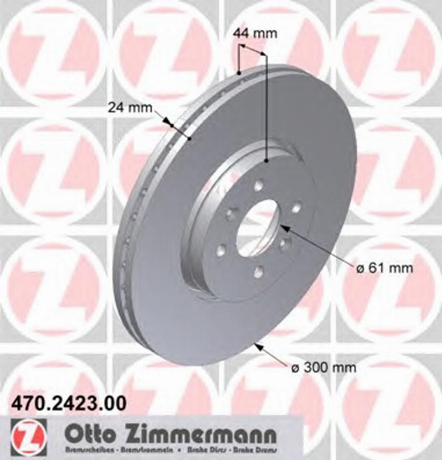 Zimmermann 470.2423.00 - Bremžu diski ps1.lv