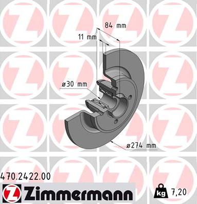 Zimmermann 470.2422.00 - Bremžu diski ps1.lv