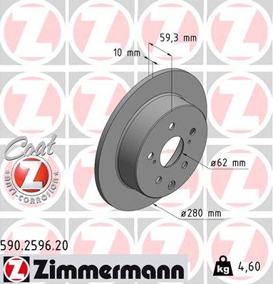 Zimmermann 590.2596.20 - Bremžu diski ps1.lv