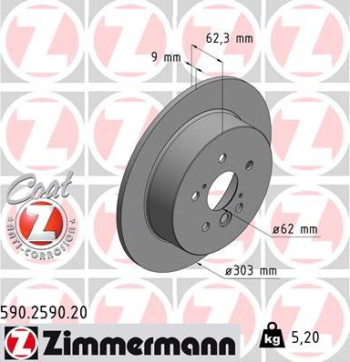 Zimmermann 590.2590.20 - Bremžu diski ps1.lv