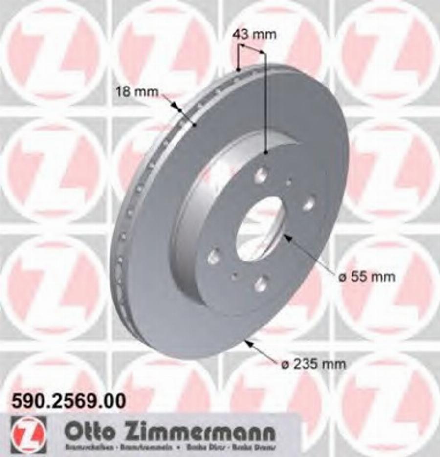 Zimmermann 590.2569.00 - Bremžu diski ps1.lv