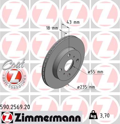 Zimmermann 590.2569.20 - Bremžu diski ps1.lv