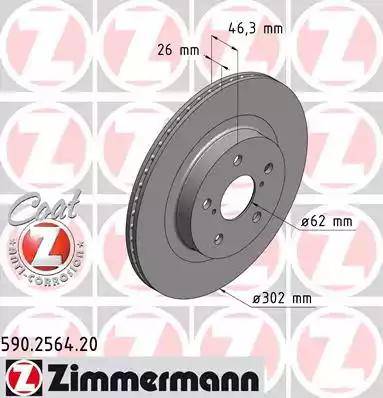 Zimmermann 590.2564.20 - Bremžu diski ps1.lv