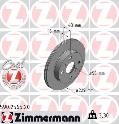 Zimmermann 590.2565.20 - Bremžu diski ps1.lv