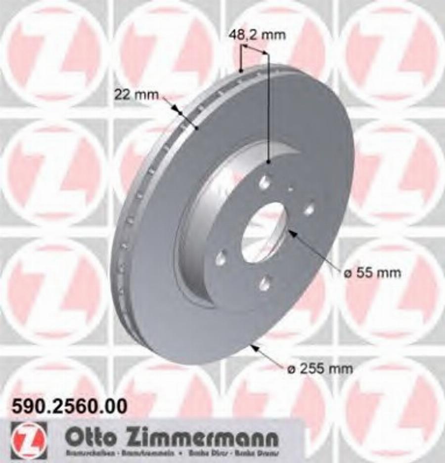 Zimmermann 590.2560.00 - Bremžu diski ps1.lv