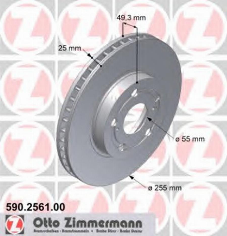 Zimmermann 590 2561 00 - Bremžu diski ps1.lv